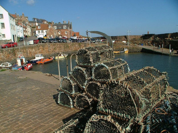 A photo of Crail with fishing baskets